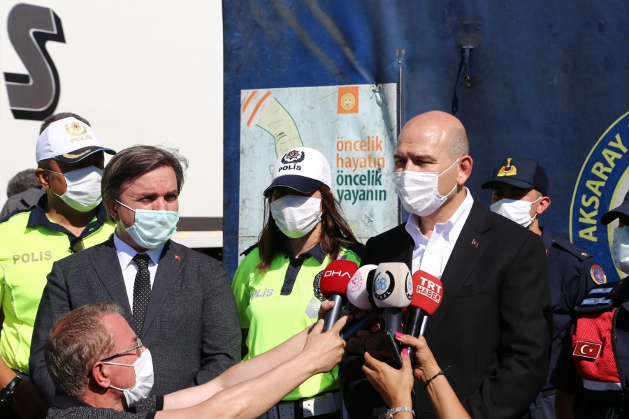 İçişleri Bakanı Süleyman Soylu Aksaray’da Trafik Denetim Uygulamasına Katıldı