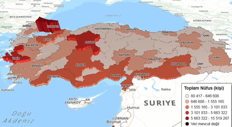 Türkiye nüfusu açıklandı..  İşte illerin yeni nüfusları...