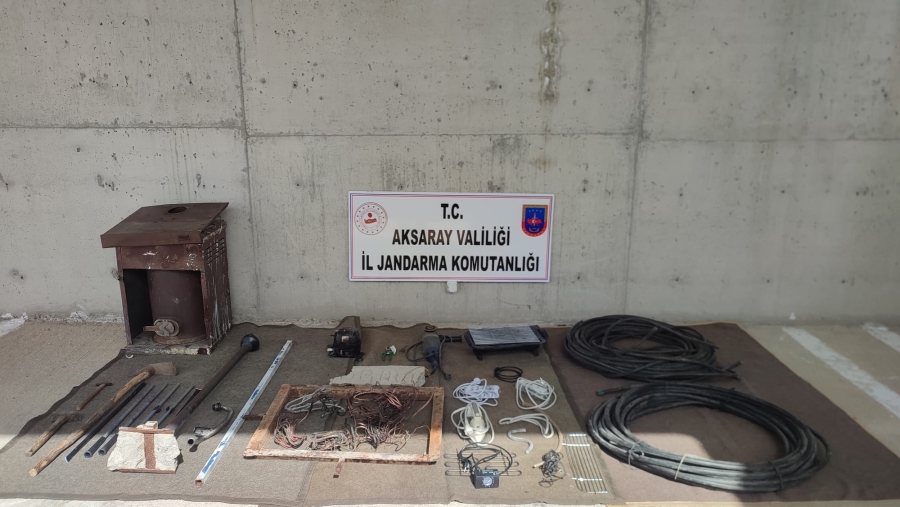 Ortaköy ilçesinde faaliyet de olmayan petrol istasyonunda hırsızlık yaparken yakalandılar 