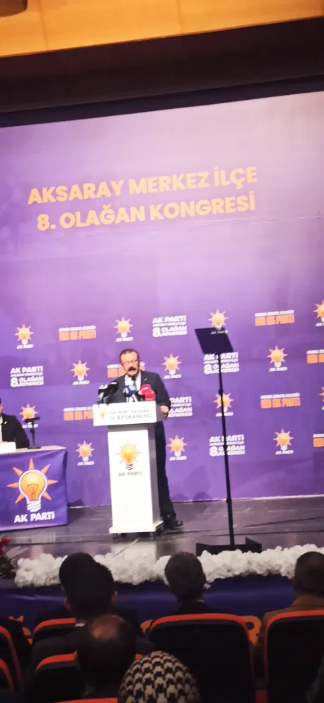 AK Parti Aksaray Merkez İlçe 8. Olağan Kongresi Muammer Gür Yeniden Başkan Seçildi