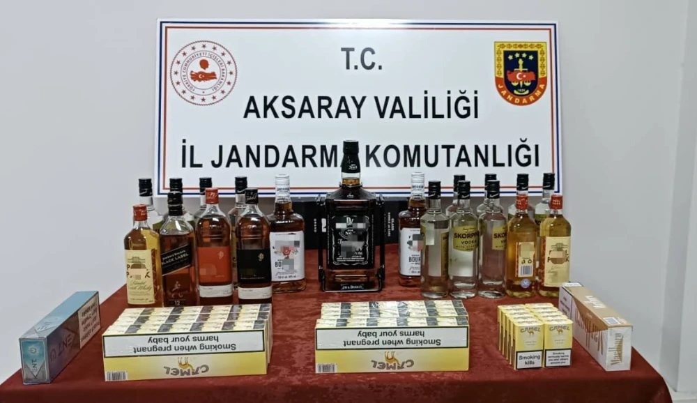 Aksaray’da Jandarmadan Kaçak İçki ve Sigara Operasyonu