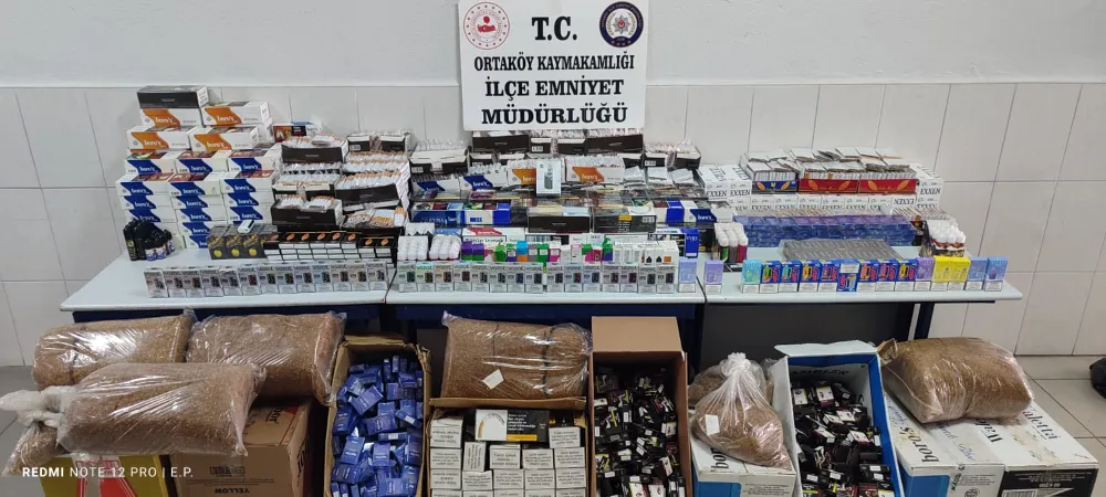 Ortaköy’de Kaçakçılık Operasyonu: Binlerce Makaron ve Elektronik Sigara Ele Geçirildi