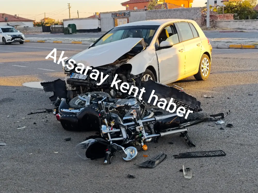 Aksaray’da Motosiklet ile Otomobil Çarpıştı: 1 Yaralı