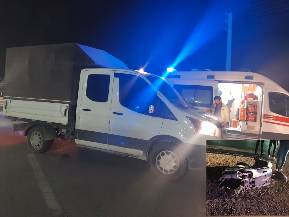 Aksaray’da Kurye Motosikleti ile Kamyonet Çarpıştı: 1 Yaralı