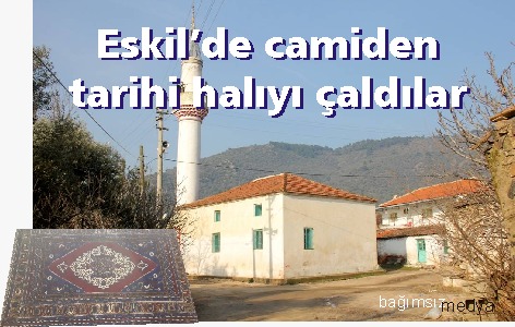 Aksaray Eskil ilçesinde  camiden tarihi halıyı çalan hırsız yakalandı