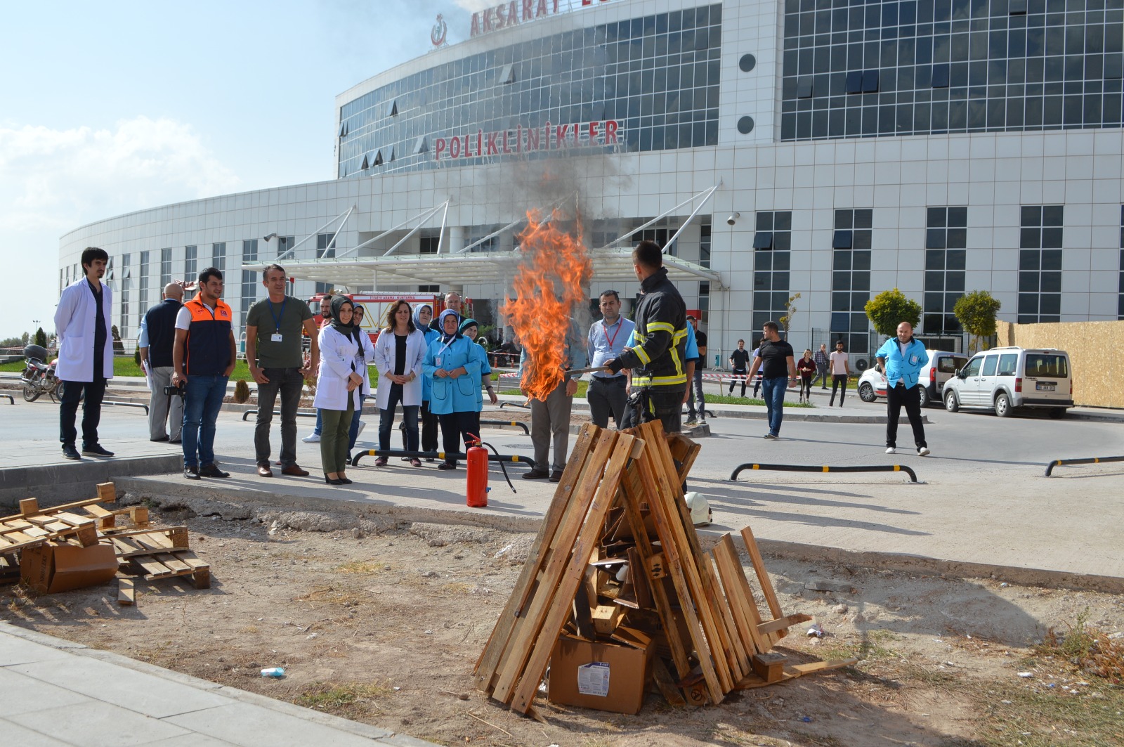 Aksaray Üniversitesi Egitim ve Araştırma Hastanesinde yangın tatbikatı yapıldı